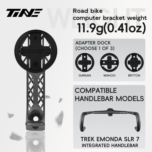 Titanium Bicycle Computer Mount Compatible for TREK Madone SLR Gen 7 Aero Drop Integrated-Bar Handlebar, HYPERLIGHT Model
