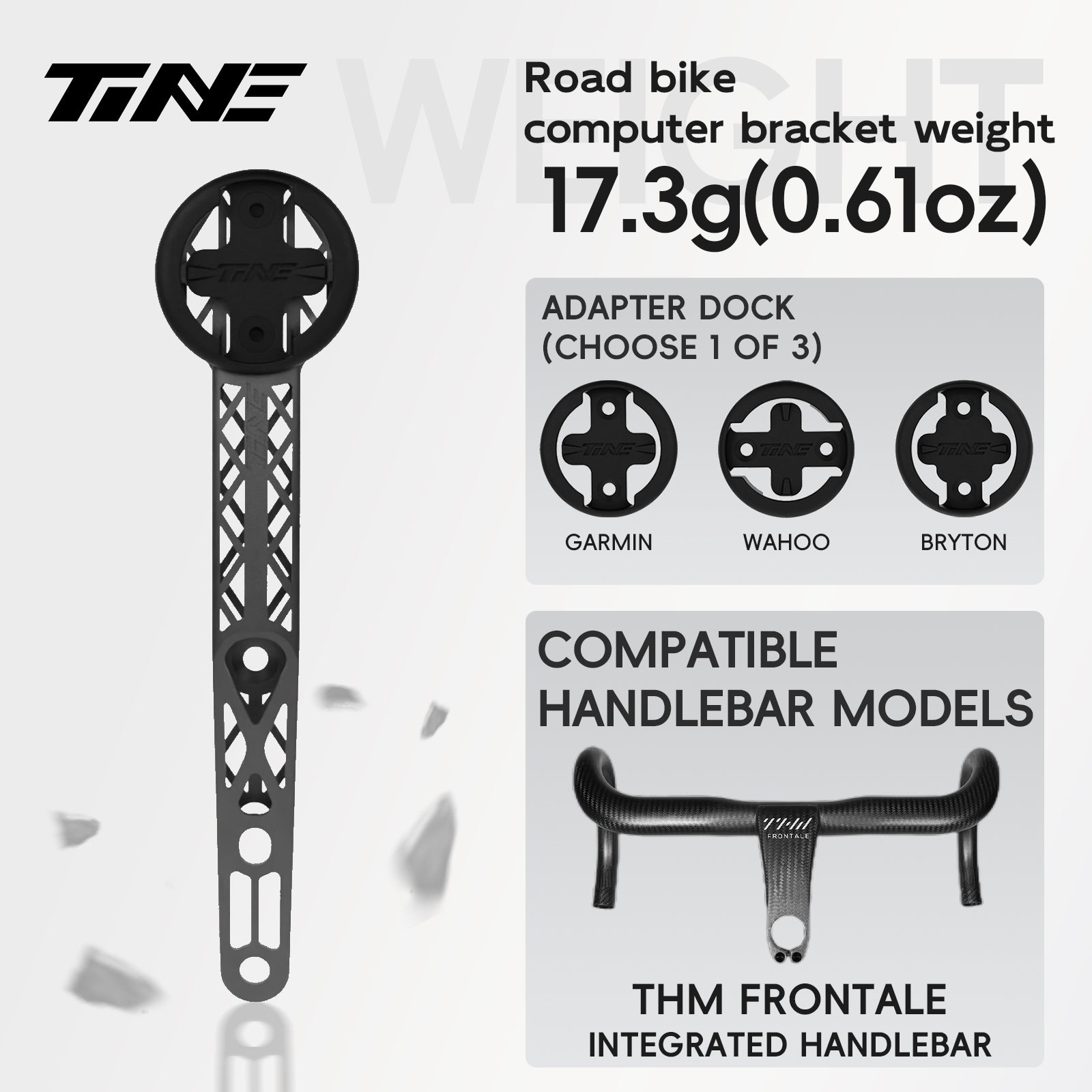 Titanium Bicycle Computer Mount Compatible for THM FRONTALE Integrated-Bar Handlebar, HYPERLIGHT Model