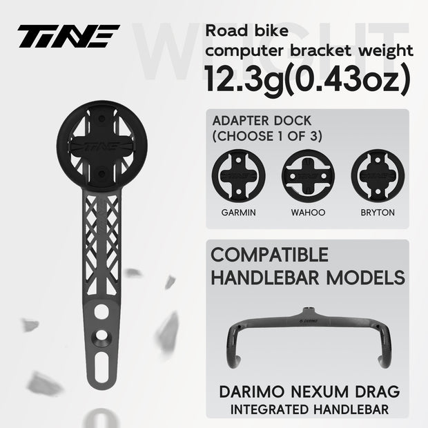 Titanium Bicycle Computer Mount Compatible for DARIMO NEXUM DRAG Integrated-Bar Handlebar, HYPERLIGHT Model
