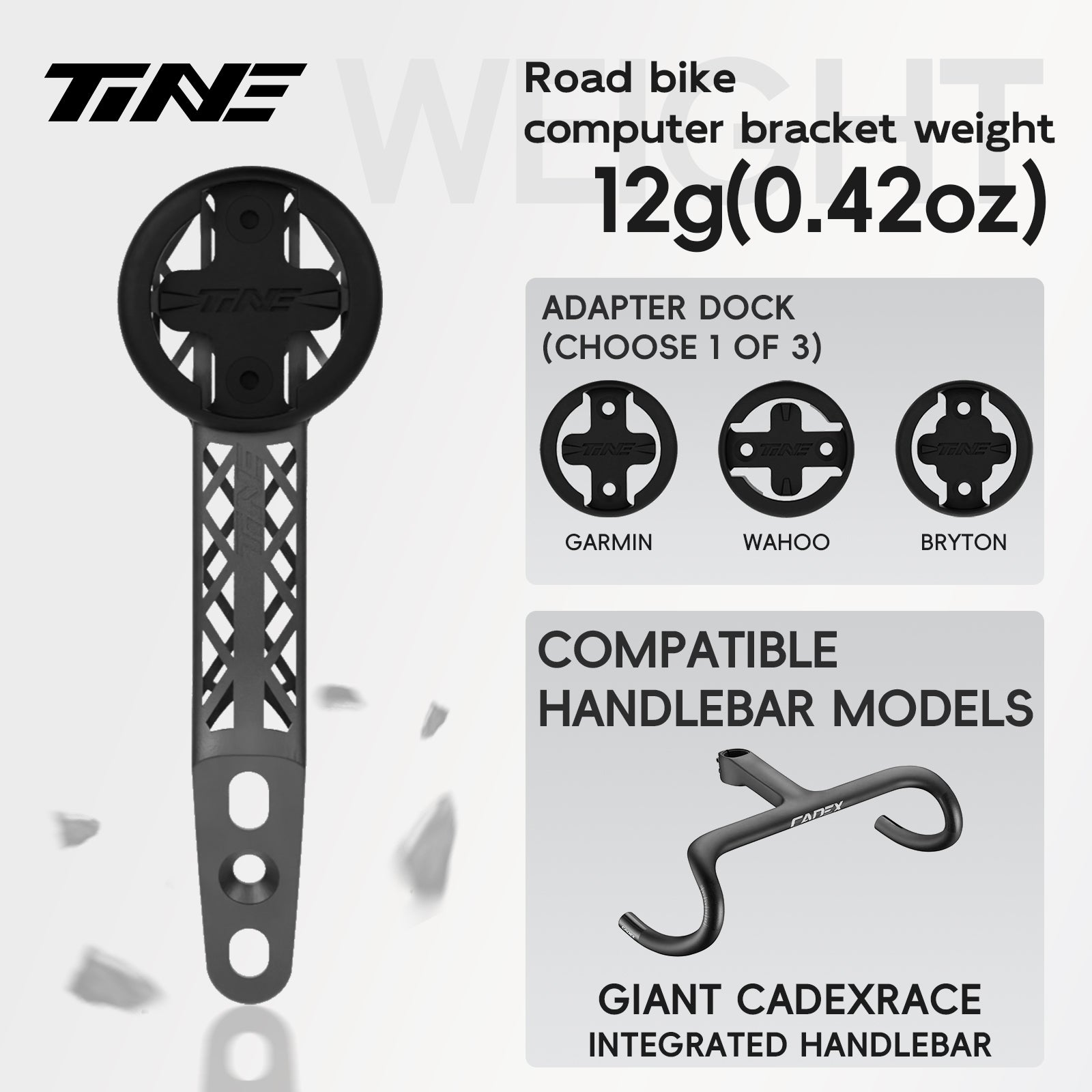 Titanium Bicycle Computer Mount Compatible for GIANT CADEX RACE/CADEX AERO Integrated-Bar Handlebar, HYPERLIGHT Model