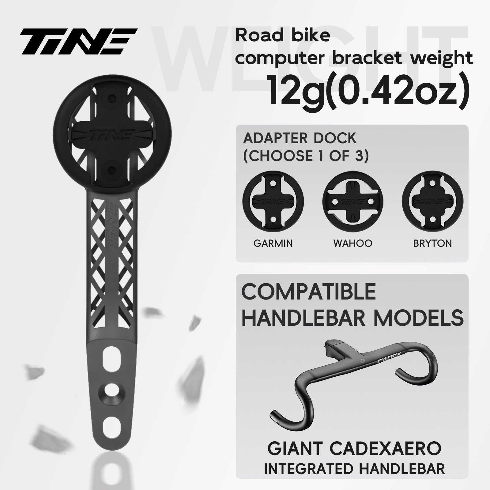 Titanium Bicycle Computer Mount Compatible for GIANT CADEX RACE/CADEX AERO Integrated-Bar Handlebar, HYPERLIGHT Model