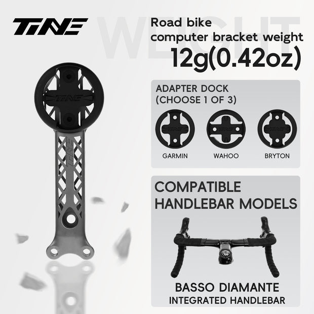 Titanium Bicycle Computer Mount Compatible for BASSO DIAMANTE Integrated-Bar Handlebar, HYPERLIGHT Model