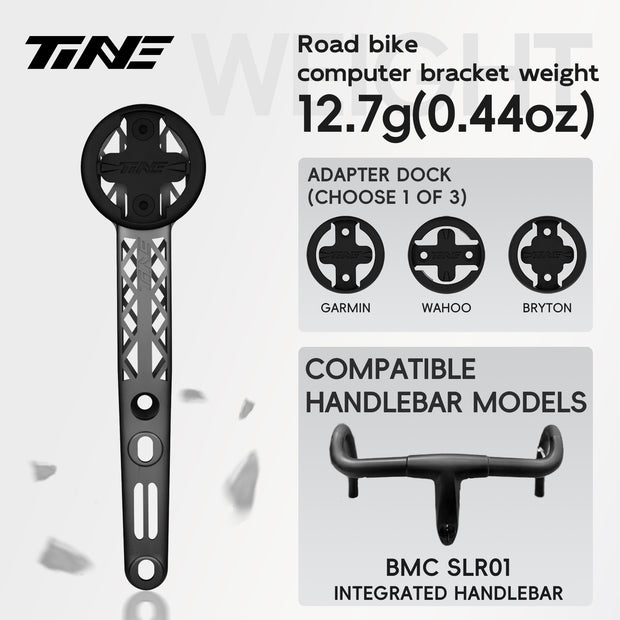 Titanium Bicycle Computer Mount Compatible for BMC SLR01 Integrated-Bar Handlebar, HYPERLIGHT Model