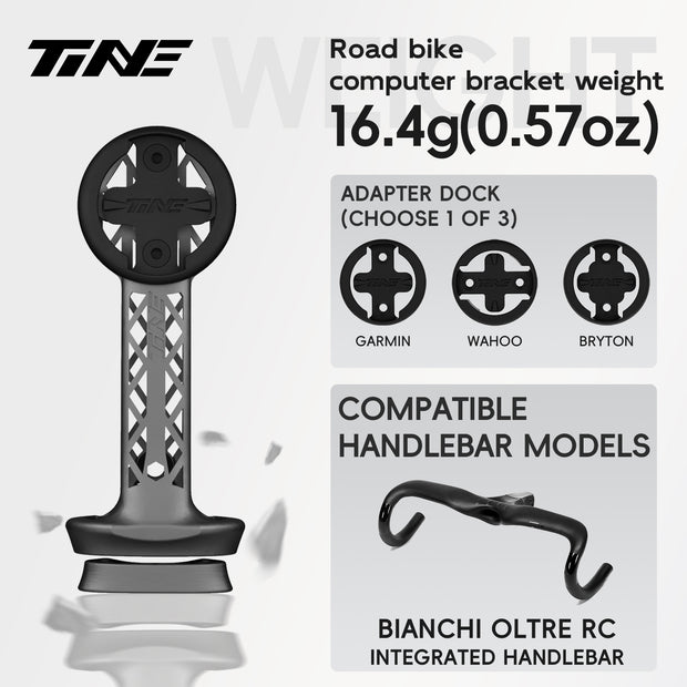 Titanium Bicycle Computer Mount Compatible for BIANCHI OLTRE RC Integrated-Bar Handlebar, HYPERLIGHT Model