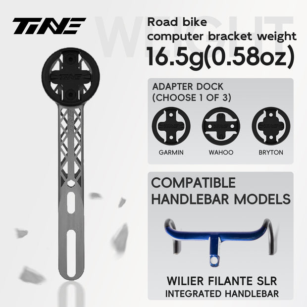 Titanium Bicycle Computer Mount Compatible for WILIER FILANTE SLR Integrated-Bar Handlebar, HYPERLIGHT Model
