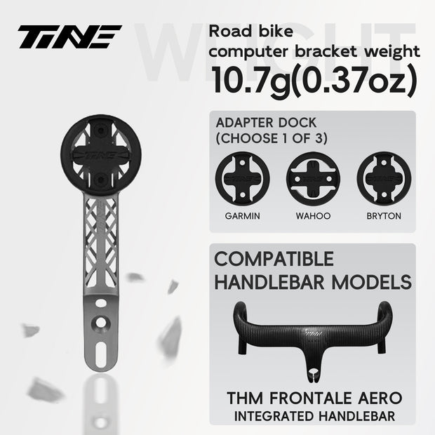 Titanium Bicycle Computer Mount Compatible for THM FRONTALE AERO Integrated-Bar Handlebar, HYPERLIGHT Model