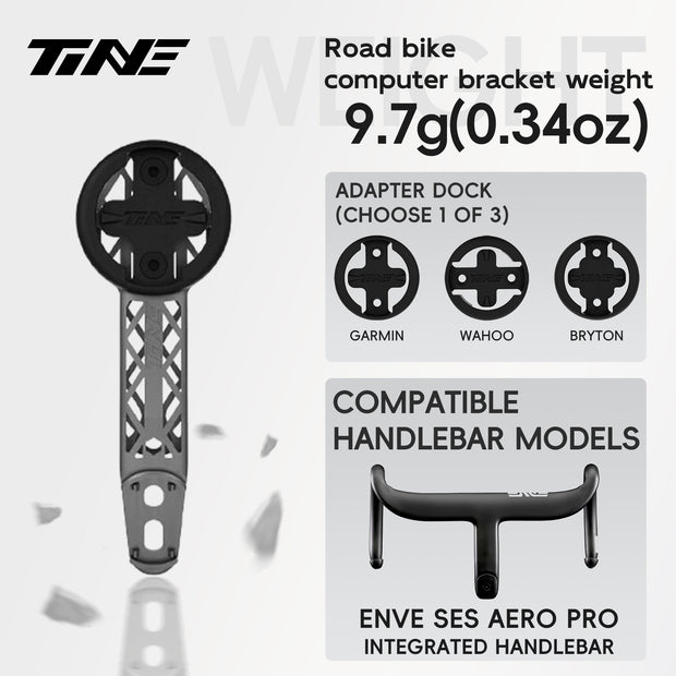 Titanium Bicycle Computer Mount Compatible for ENVE SES AERO PRO Integrated-Bar Handlebar, HYPERLIGHT Model