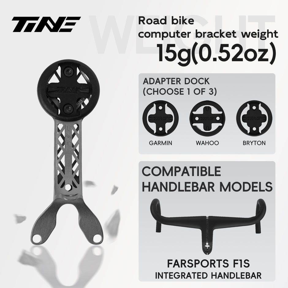 Titanium Bicycle Computer Mount Compatible for Farsports FES Integrated-Bar Handlebar, HYPERLIGHT Model