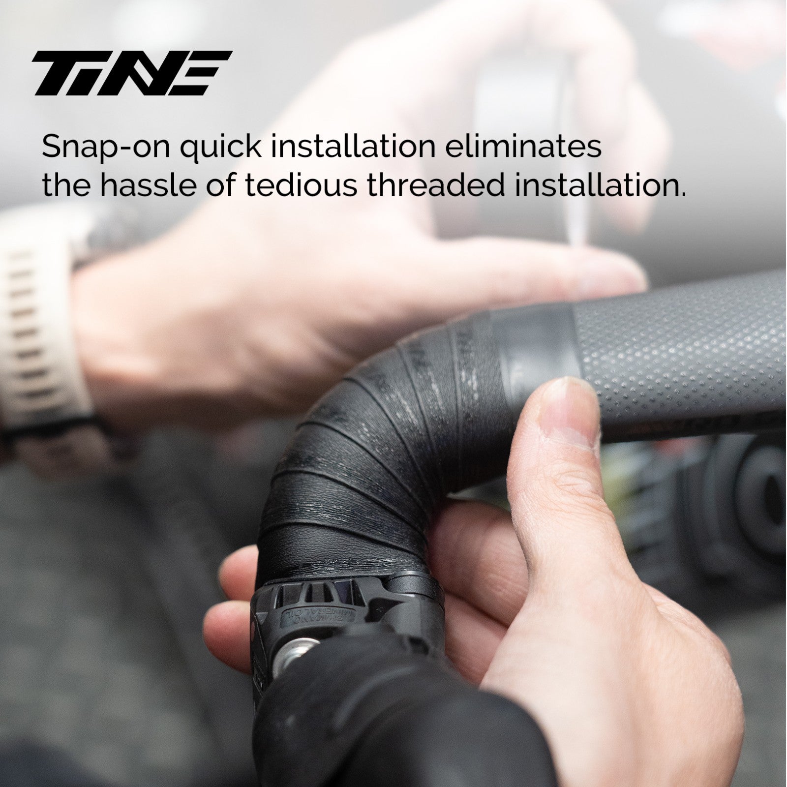 Bicycle Handlebar Tape & End-Plug Kit, White TiNE Logo