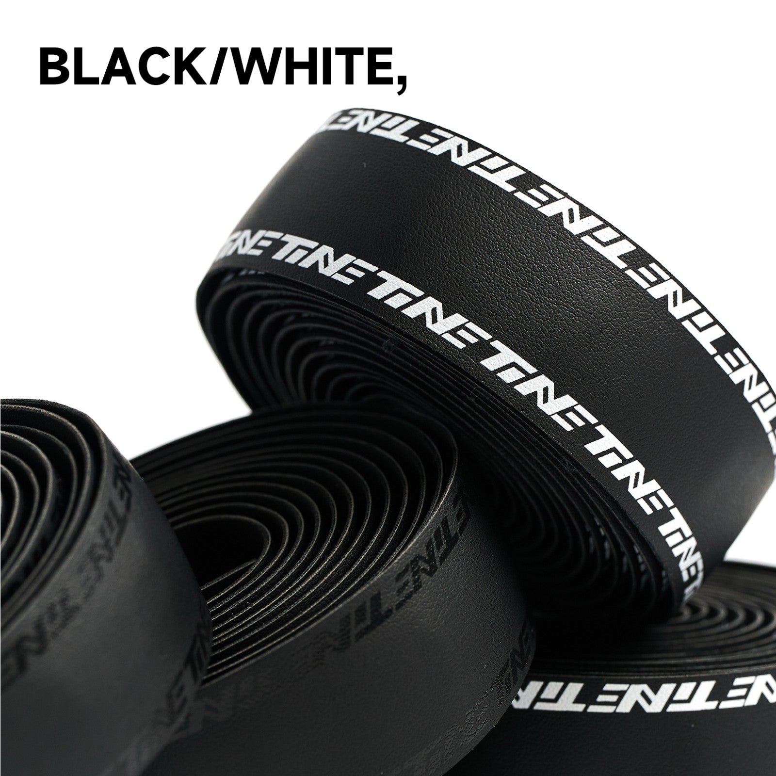 Bicycle Handlebar Tape & End-Plug Kit, White TiNE Logo
