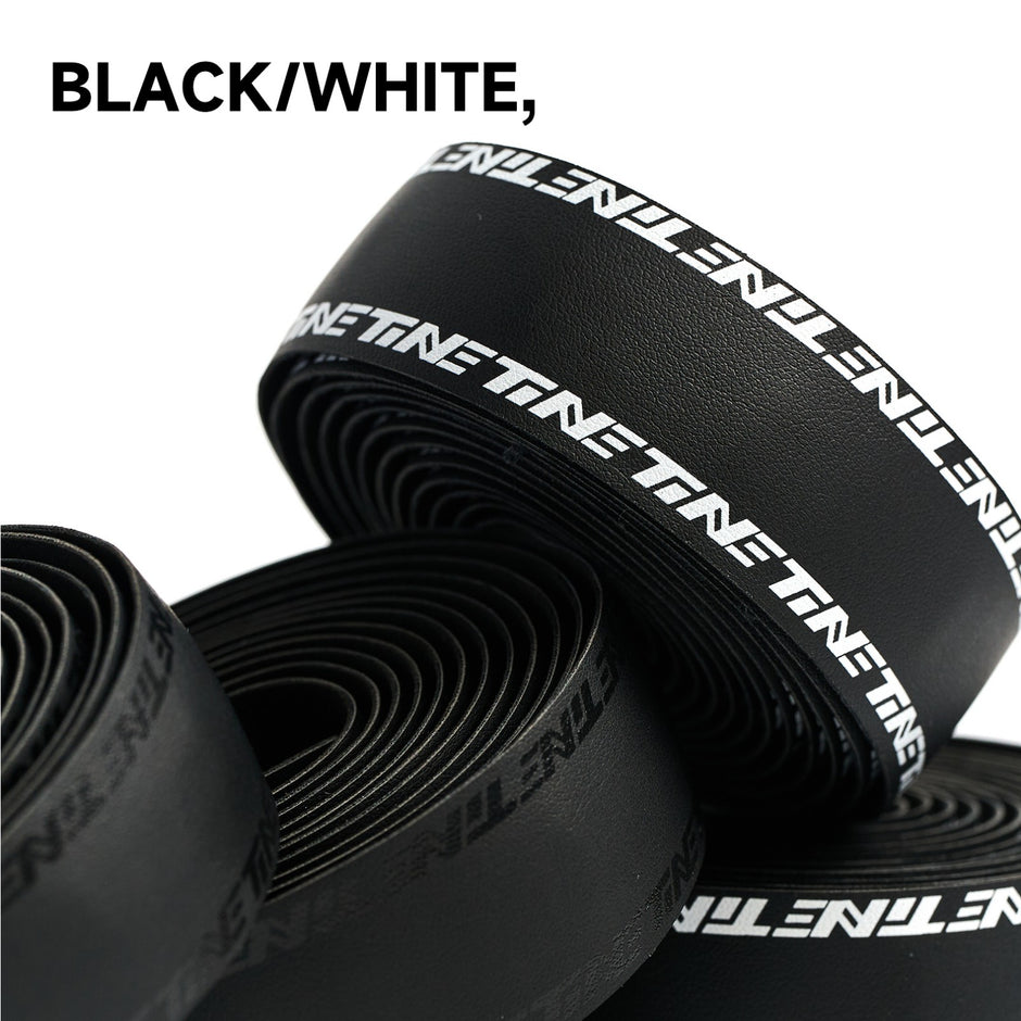 Bicycle Handlebar Tape & End-Plug Kit, White TiNE Logo