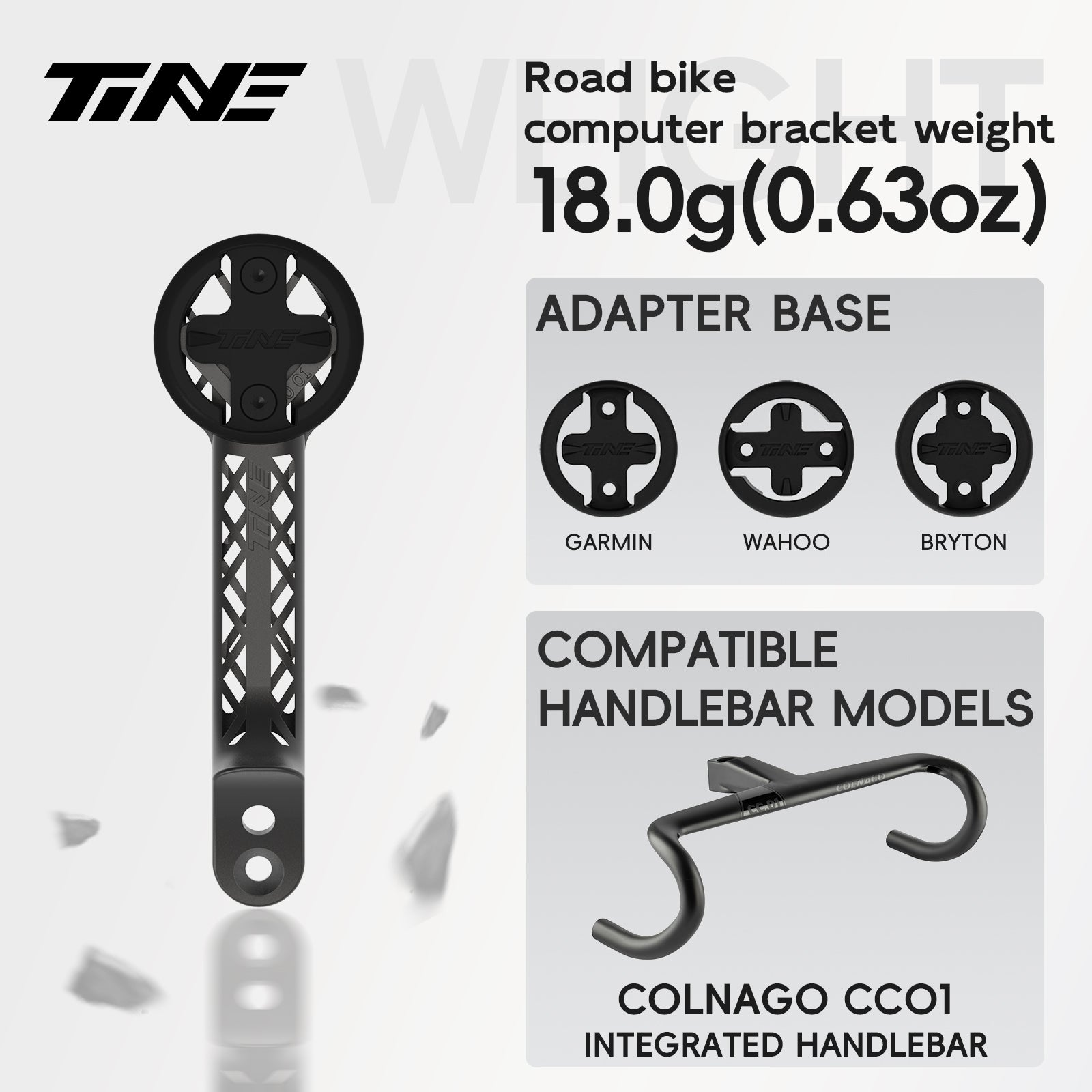 Titanium Bicycle Computer Mount Compatible for COLNAGO CC.01 Integrated-Bar Handlebar, TURBO Model