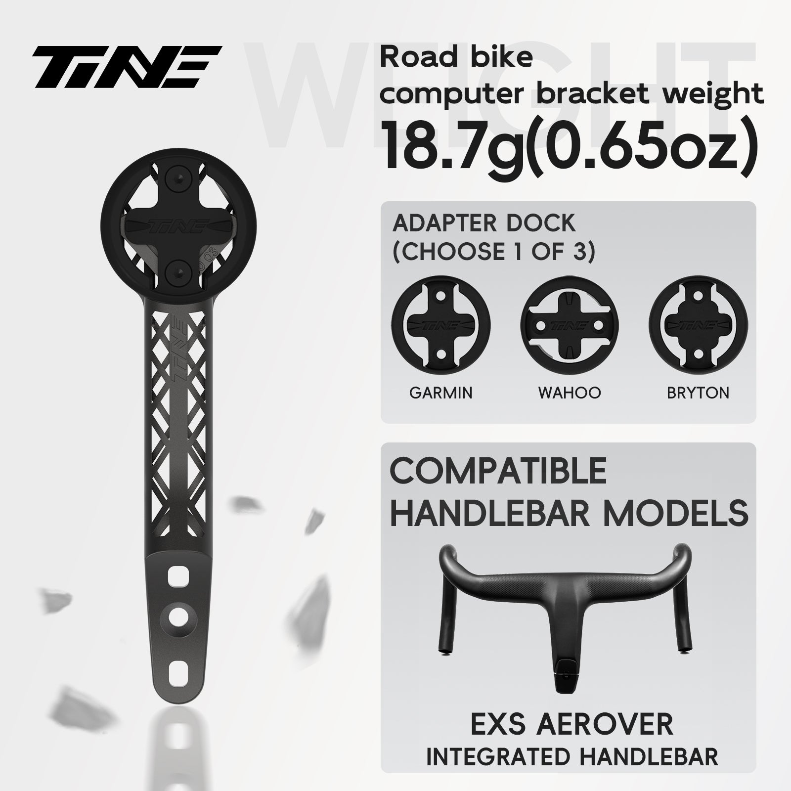 Titanium Bicycle Computer Mount Compatible for EXS AEROVER Integrated-Bar Handlebar, TURBO Model