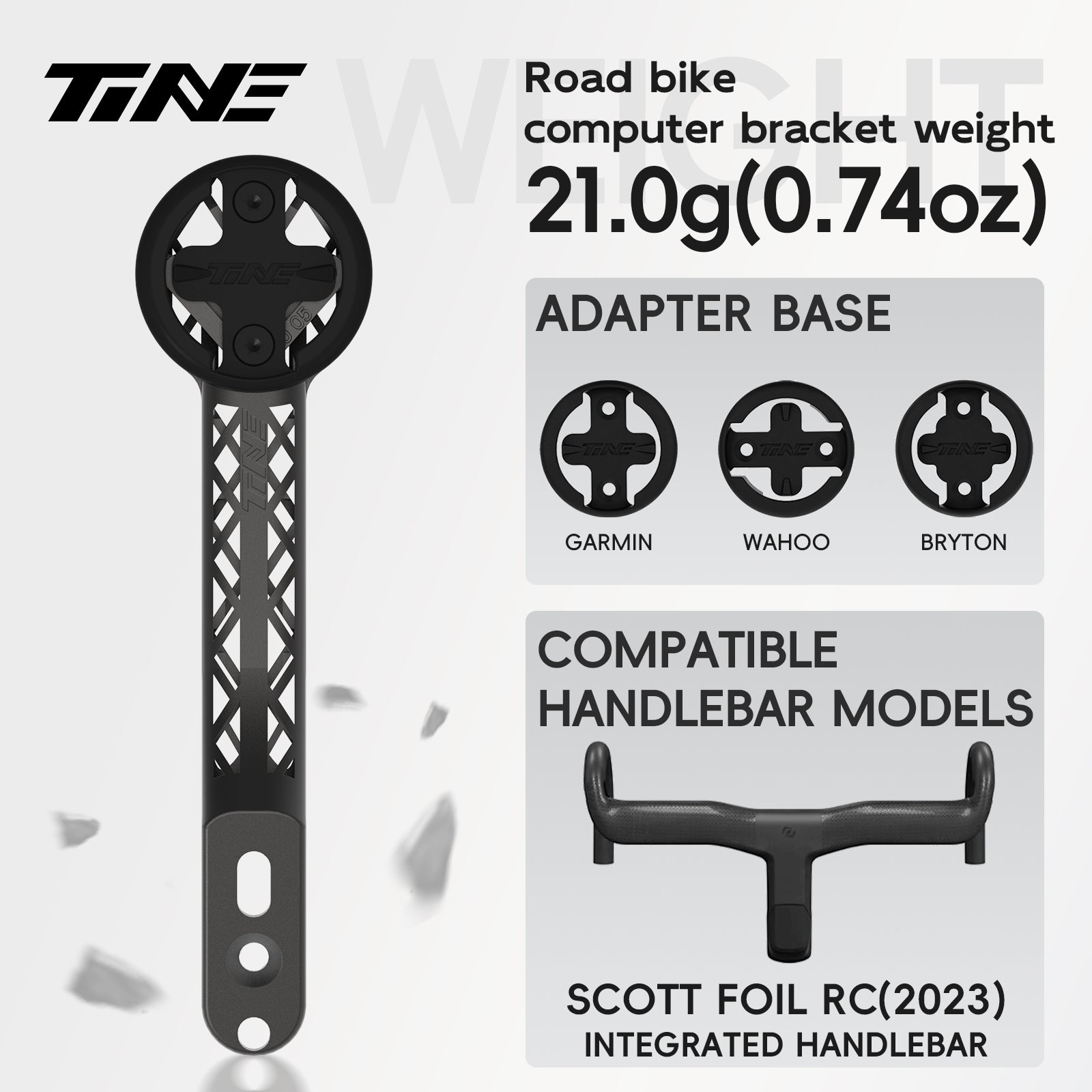 Titanium Bicycle Computer Mount Compatible for SCOTT ADCT Integrated-Bar Handlebar, TURBO Model