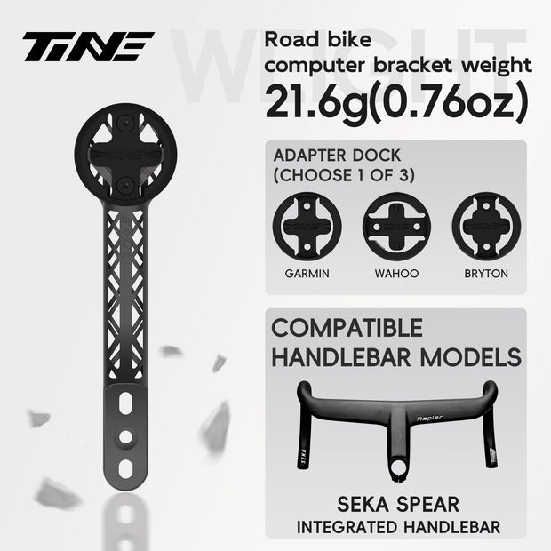 Titanium Bicycle Computer Mount Compatible for SEKA EXCEED/SPEAR Integrated-Bar Handlebar, TURBO Model