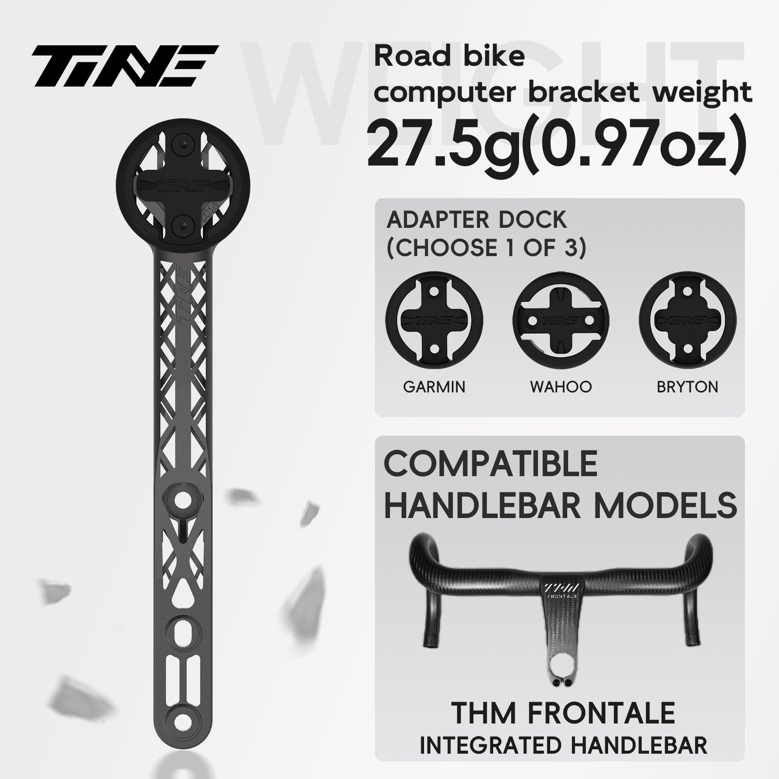 Titanium Bicycle Computer Mount Compatible for THM FRONTALE Integrated-Bar Handlebar, TURBO Model