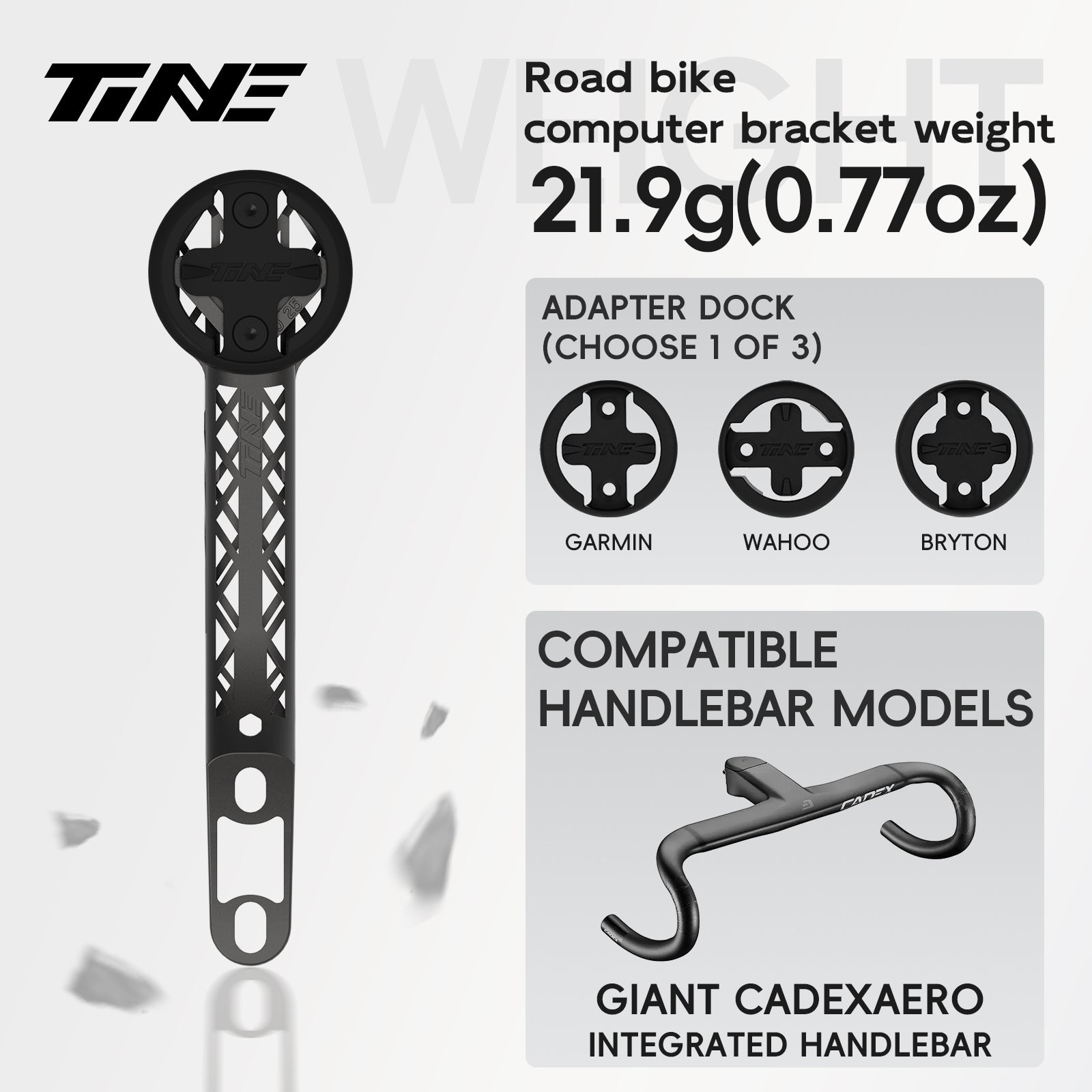 Titanium Bicycle Computer Mount Compatible for GIANT CADEX RACE/CADEX AERO Integrated-Bar Handlebar, TURBO Model