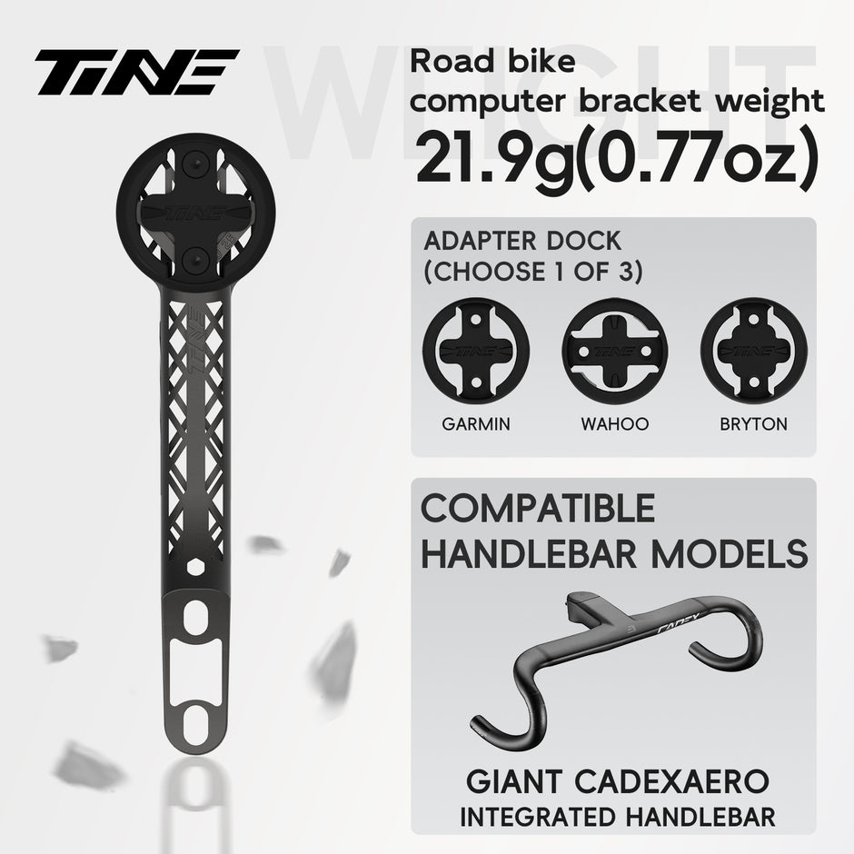 Titanium Bicycle Computer Mount Compatible for GIANT CADEX RACE/CADEX AERO Integrated-Bar Handlebar, TURBO Model