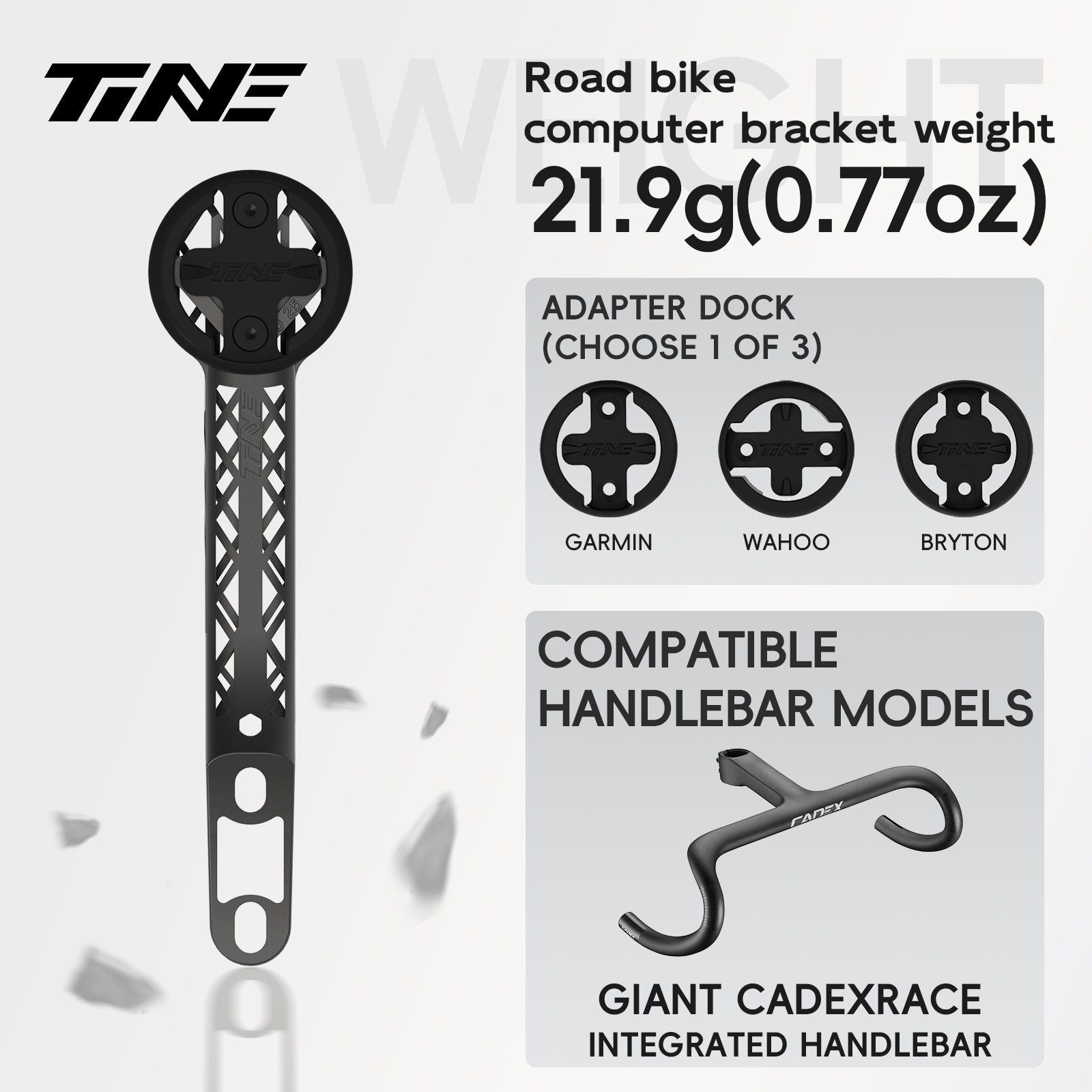 Titanium Bicycle Computer Mount Compatible for GIANT CADEX RACE/CADEX AERO Integrated-Bar Handlebar, TURBO Model