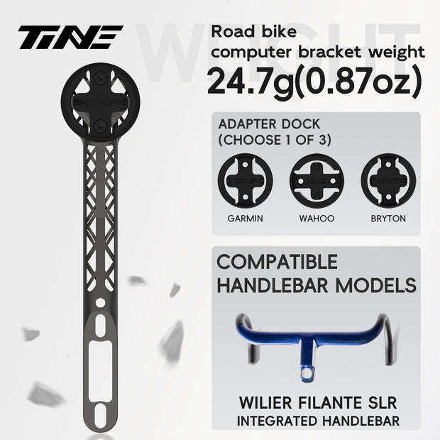 Titanium Bicycle Computer Mount Compatible for WILIER FILANTE SLR Integrated-Bar Handlebar, TURBO Model