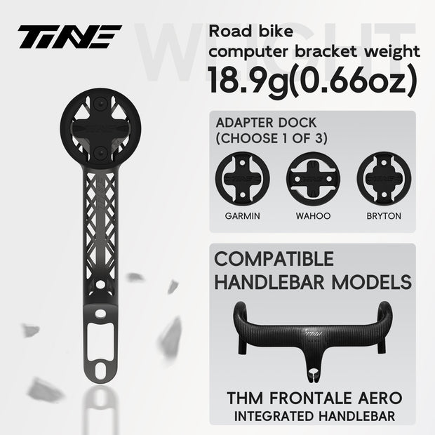 Titanium Bicycle Computer Mount Compatible for THM FRONTALE AERO Integrated-Bar Handlebar, TURBO Model