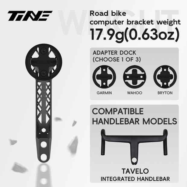 Titanium Bicycle Computer Mount Compatible for TAVELO Integrated-Bar Handlebar, TURBO Model