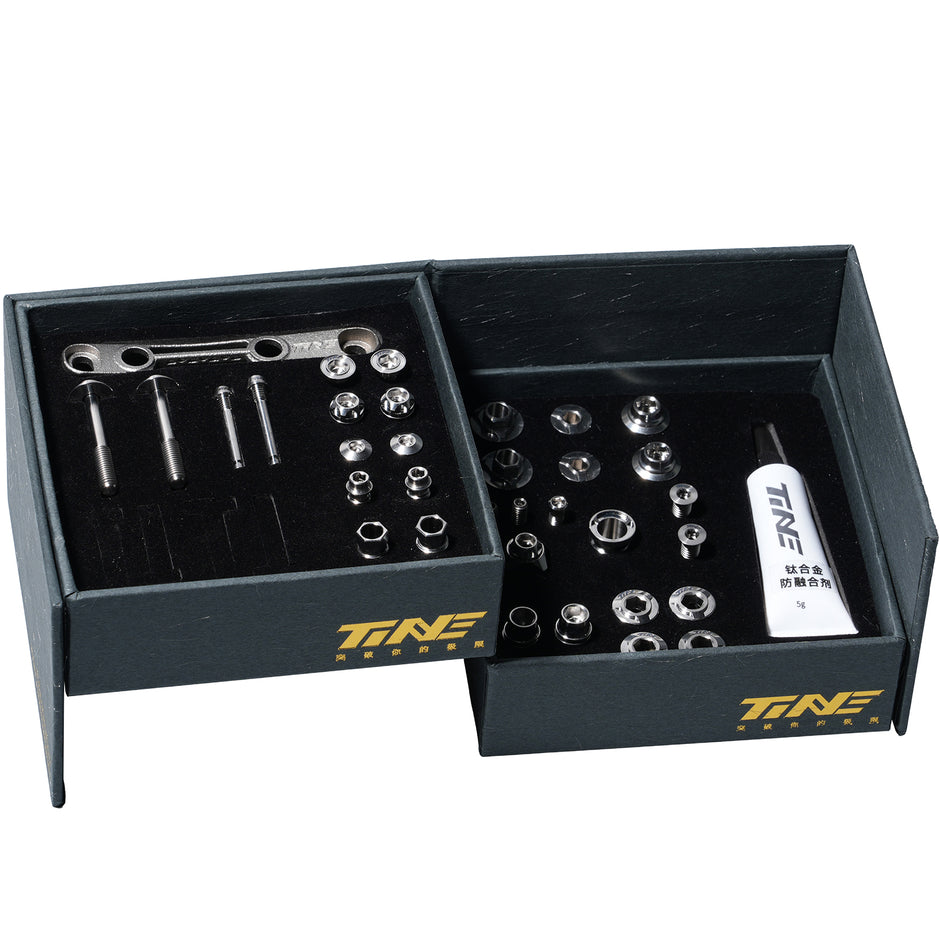 SHIMANO-Compatible Complete Bicycle Screw & Bolt Kit, Lunar Silver