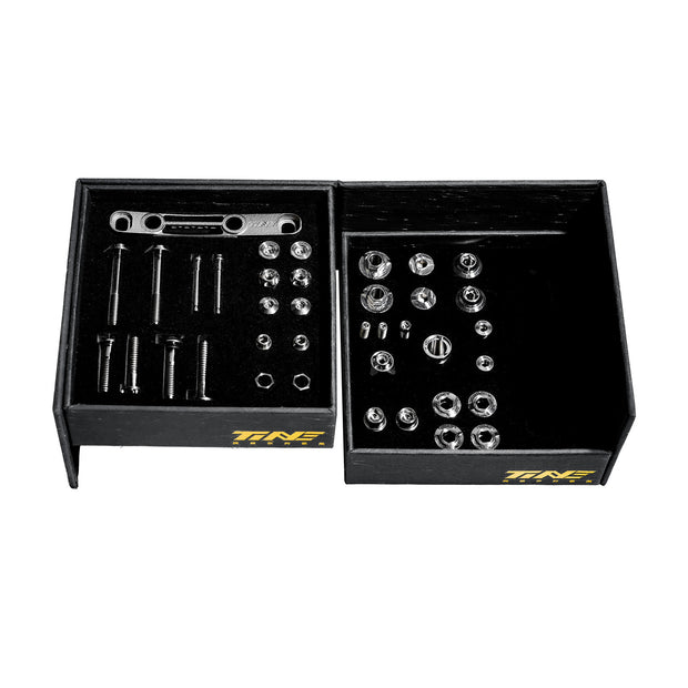 SHIMANO-Compatible Complete Bicycle Screw & Bolt Kit, Lunar Silver