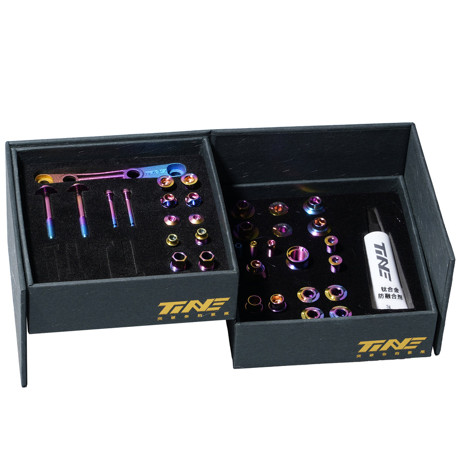 SHIMANO-Compatible Complete Bicycle Screw & Bolt Kit, Aurora Multicolor