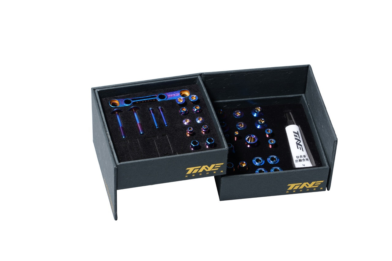 Full Bike Titanium Bolt Kit in Vivid Cerulean - Complete Replacement Set