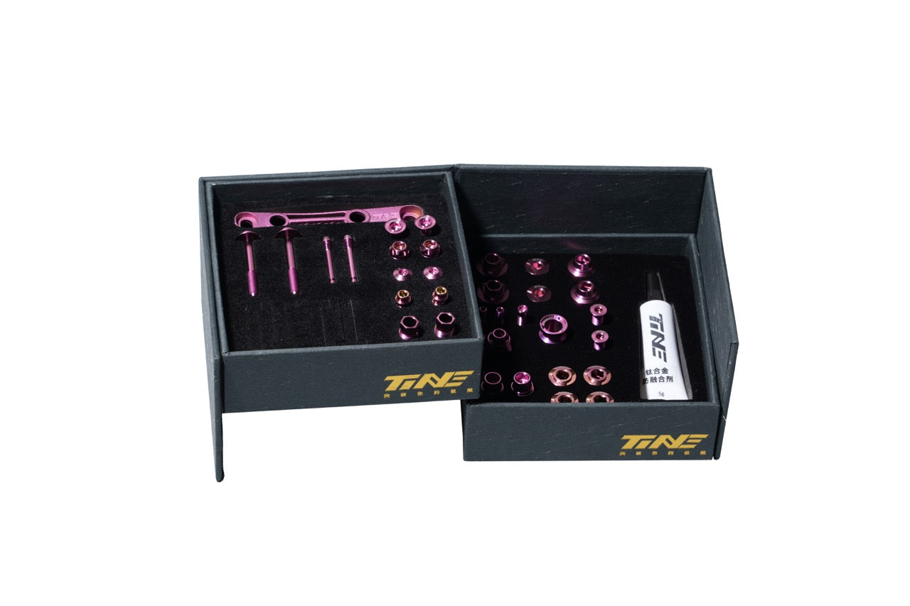 Full Bike Titanium Bolt Kit in Blush Crush - Complete Replacement Set