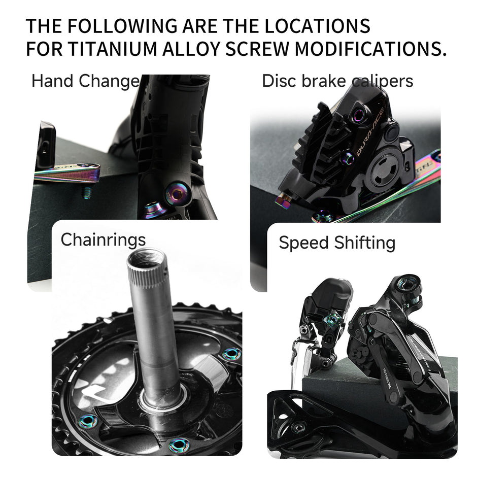 SHIMANO-Compatible Complete Bicycle Screw & Bolt Kit, Aurora Multicolor