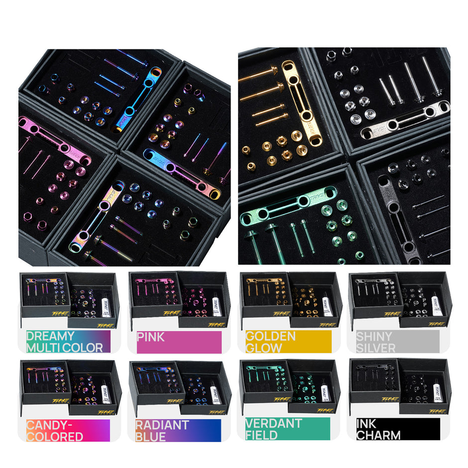 SHIMANO-Compatible Complete Bicycle Screw & Bolt Kit, Aurora Multicolor