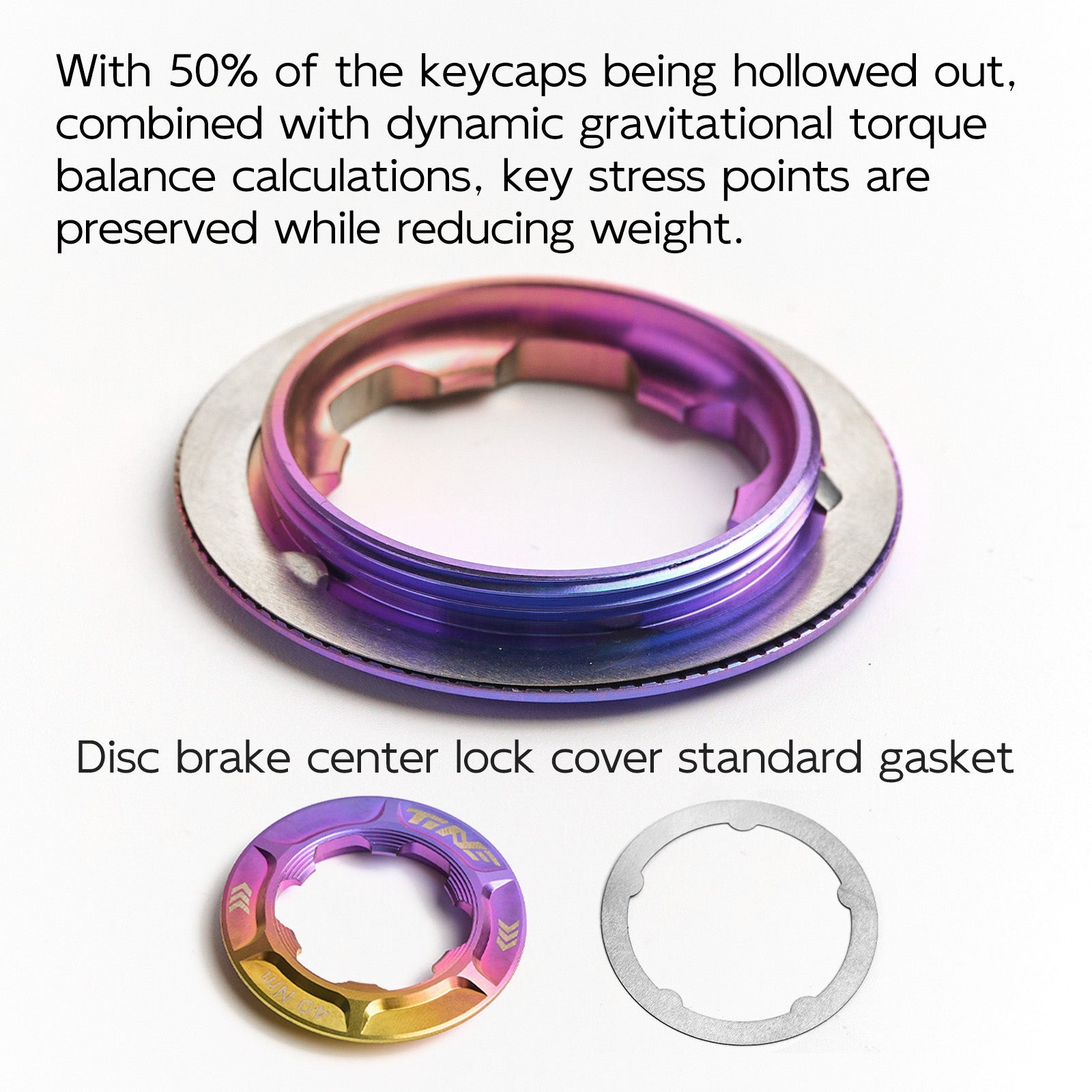 Center-Lock Disc Brake Lock-Ring Cap, Aurora Multicolor