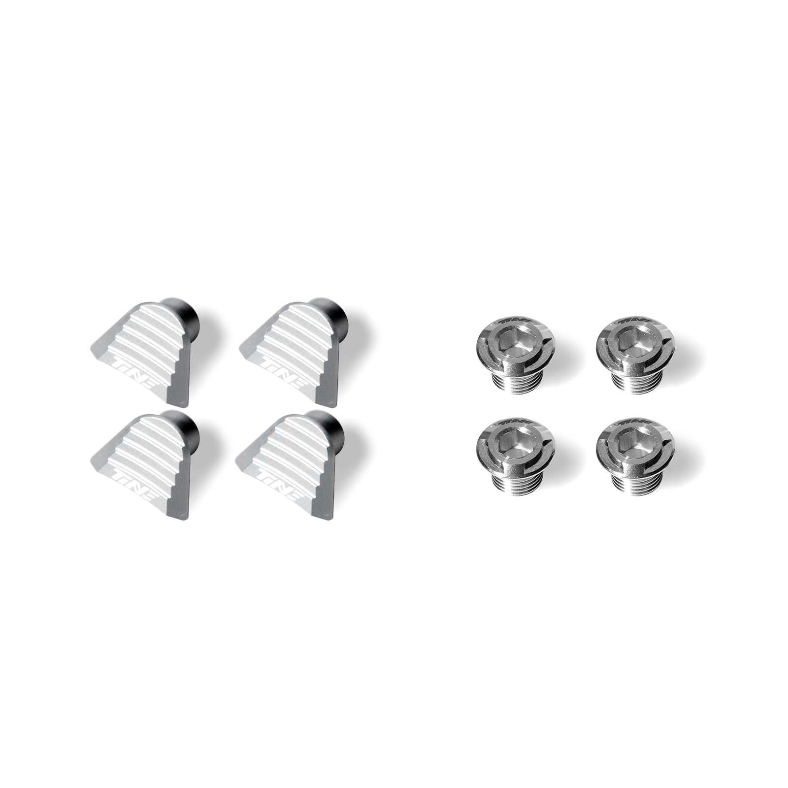 Titanium Disc Rotor Mounting Hardware for SRM Crank - Silver “DISC NAIL” Combination Set