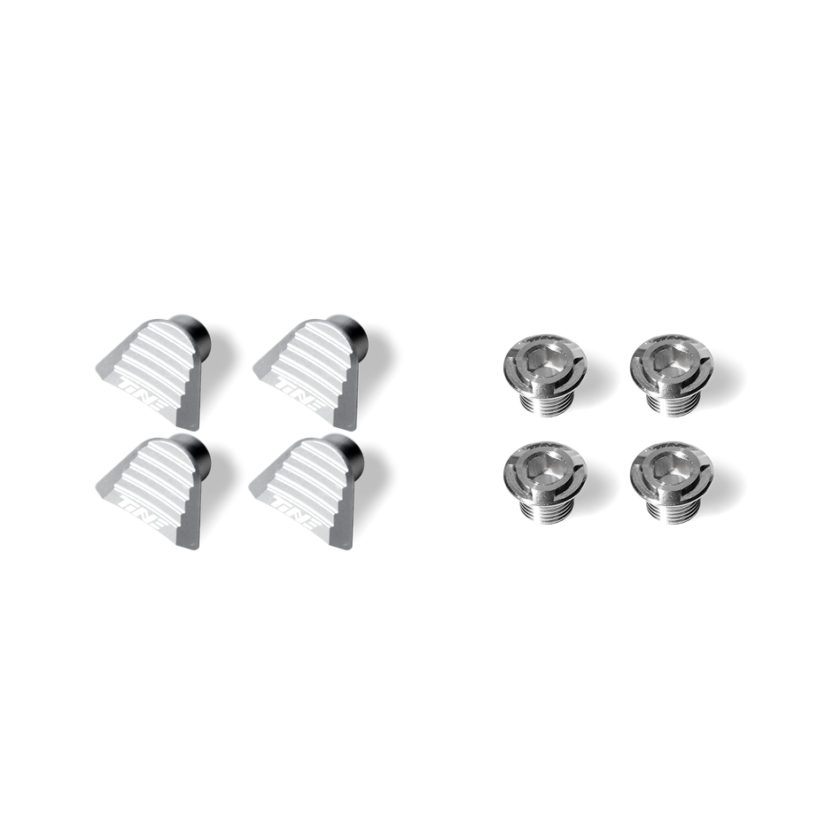 Titanium Disc Rotor Mounting Hardware for SRM Crank - Silver “DISC NAIL” Combination Set