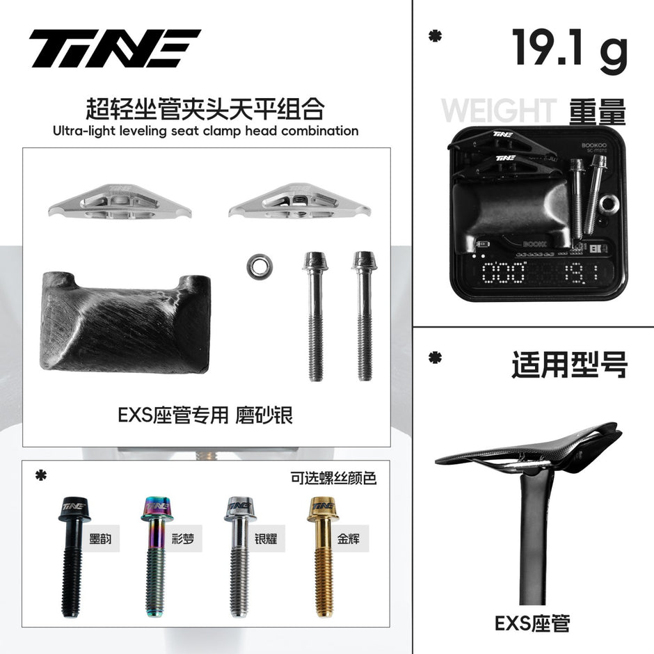 EXS-Compatible Seat-post and Clamp Assembly, Matte Silver