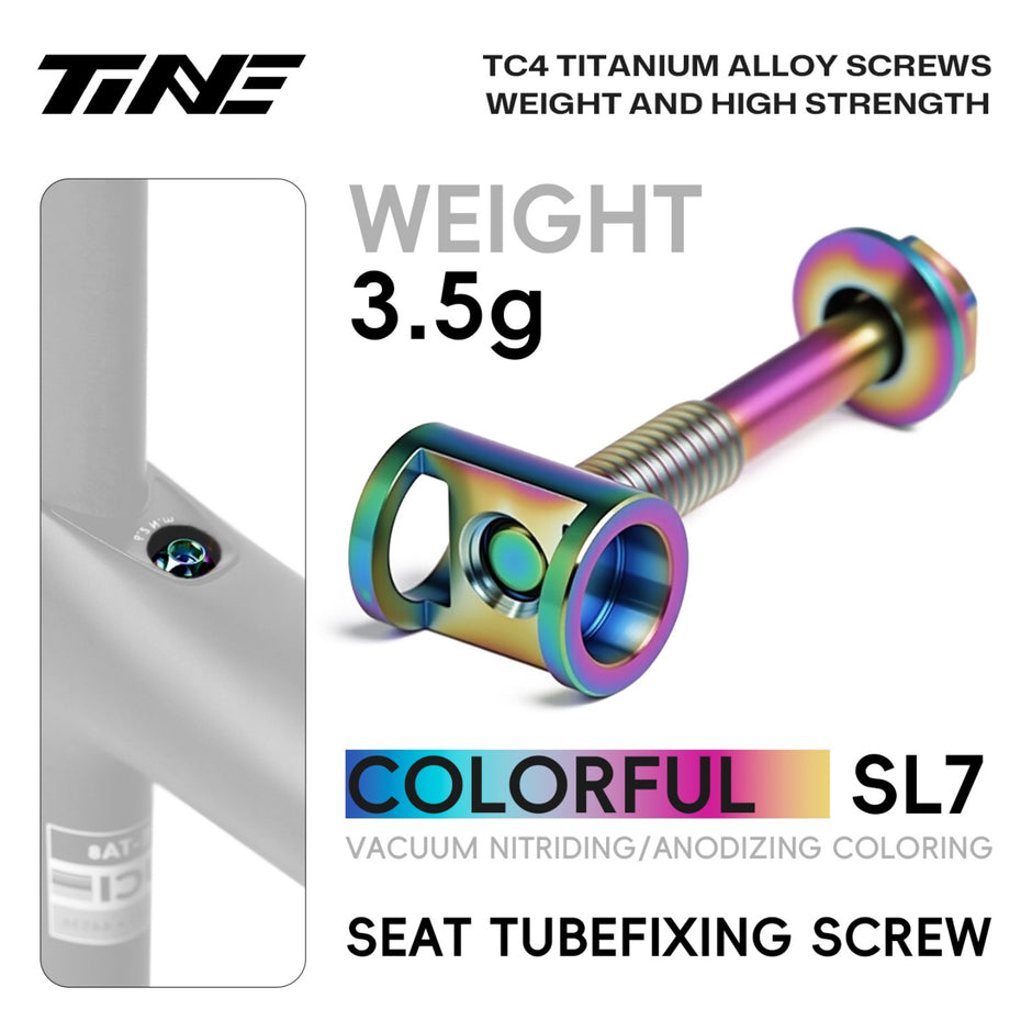 SL7-Specific Titanium Road Bicycle Seat-post Clamp, Aurora Multicolor