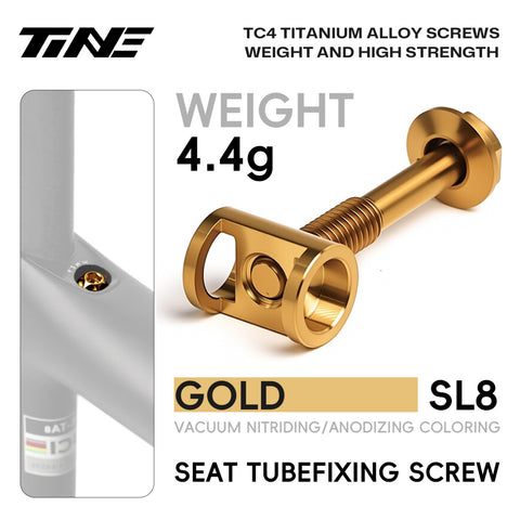 SL8-Specific Titanium Road Bicycle Seat-post Clamp, Solaris Gold