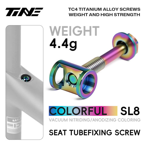 SL8-Specific Titanium Road Bicycle Seat-post Clamp, Aurora Multicolor