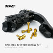 TiNE Titanium Shifter Bolt Kit for SRAM RED - black SRAM shifter with gold mounting hardware