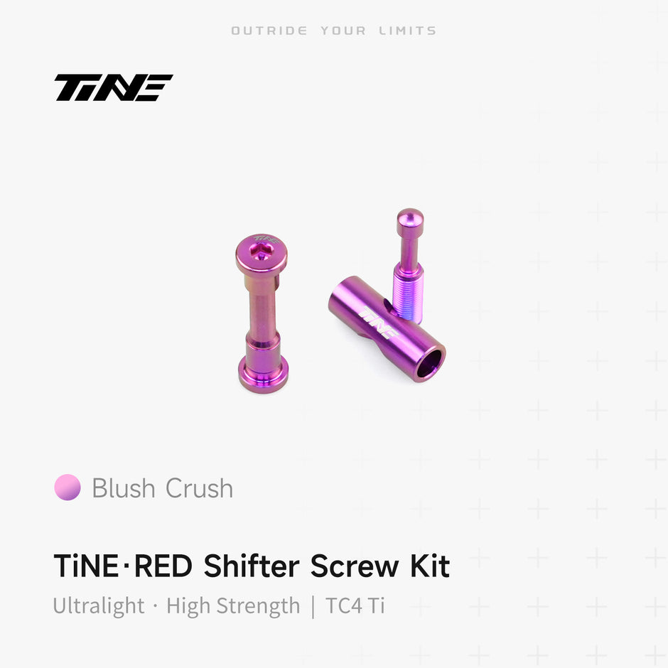 TiNE titanium shifter bolt kit for SRAM RED road bike shifters - Blush Crush