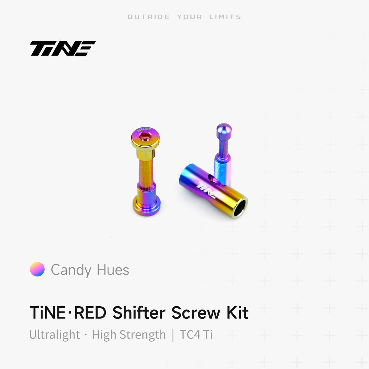 TiNE titanium shifter bolt kit for SRAM RED, candy hues, road bike screws