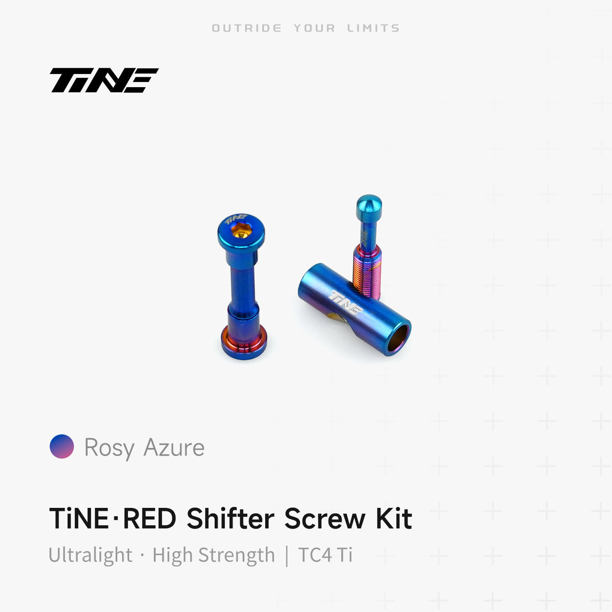 TiNE titanium shifter bolt kit Rosy Azure, ultralight high strength