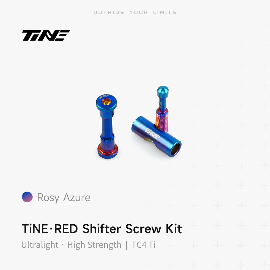 TiNE titanium shifter bolt kit Rosy Azure, ultralight high strength