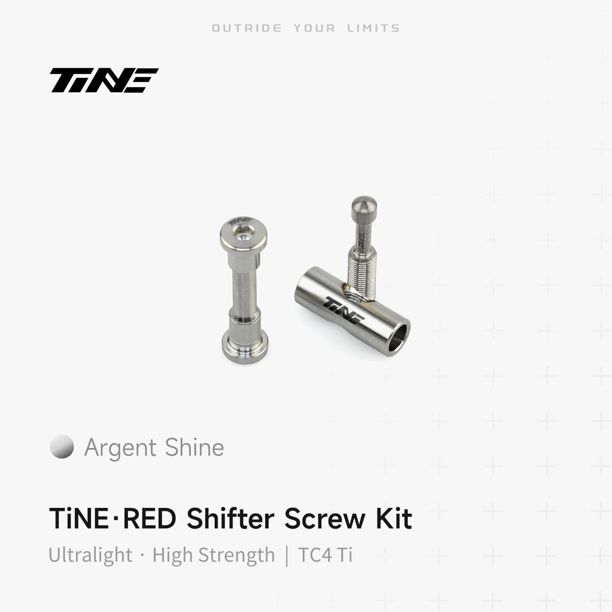 TiNE titanium shifter bolt kit for SRAM RED, argent shine, precision components