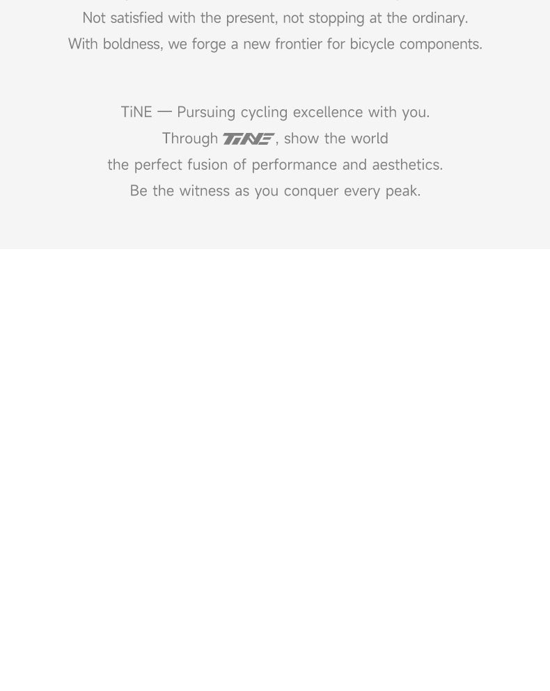 A clean, minimalist text-only design with motivational messaging about pursuing excellence in cycling and achieving new heights, set on a light gray background.
