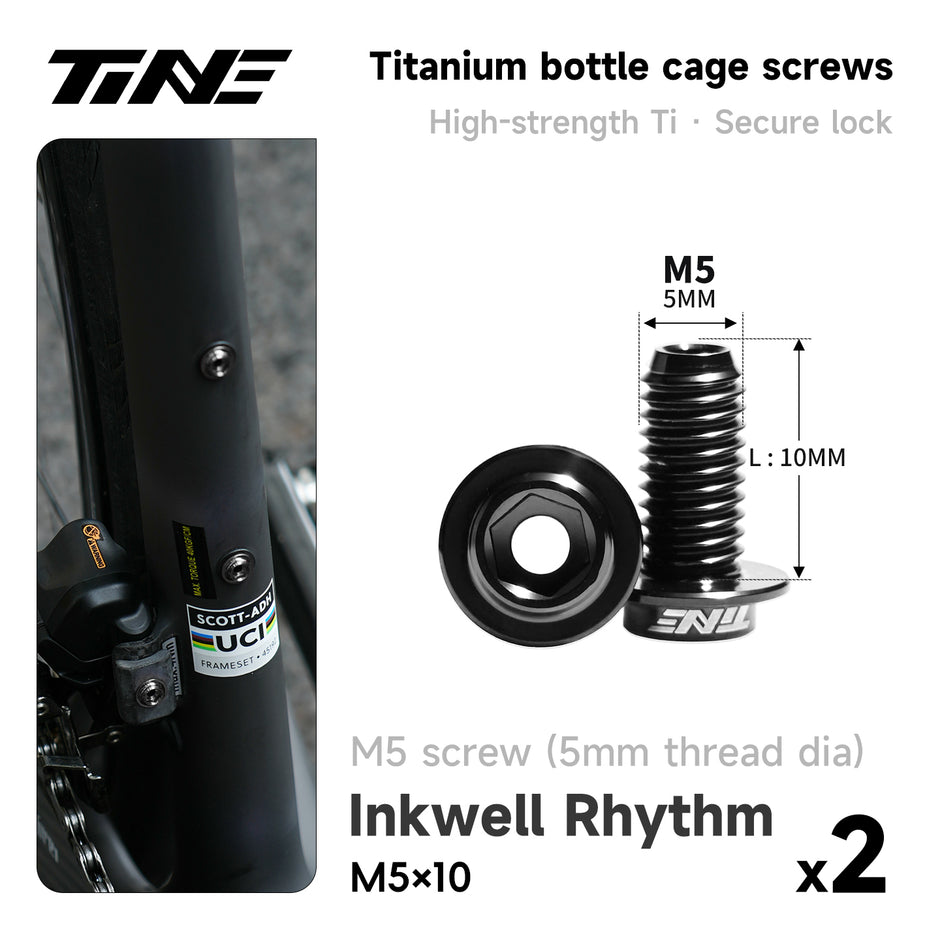 M5*10/14 | Hollow Titanium Alloy Water Bottle Cage Screws - Ultra-Light