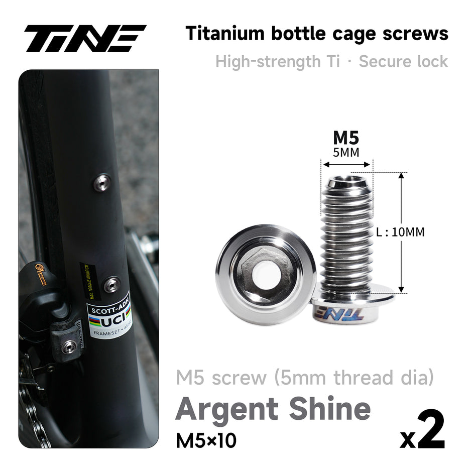 M5*10/14 | Hollow Titanium Alloy Water Bottle Cage Screws - Ultra-Light