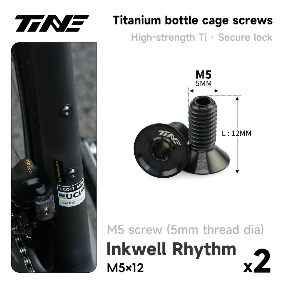 TiNE TECH hollow titanium water bottle cage screws M5×12 inkwell rhythm ultra-light